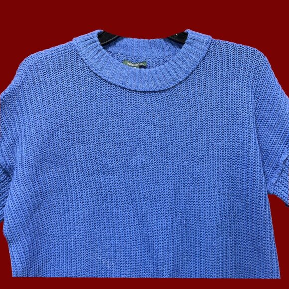 Wild Fable - Women's Ribbed Knit Crop Sweater Long Sleeve Crew Neck - Blue - XS - Picture 11 of 13